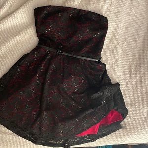 Red & black sequins short dress